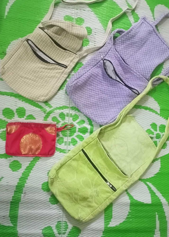 Cloth Handbag Combo -3 And 1 Pouch