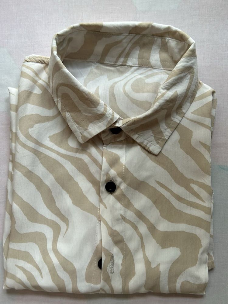 38 Zebra Print Boys Half Sleeves Shirt