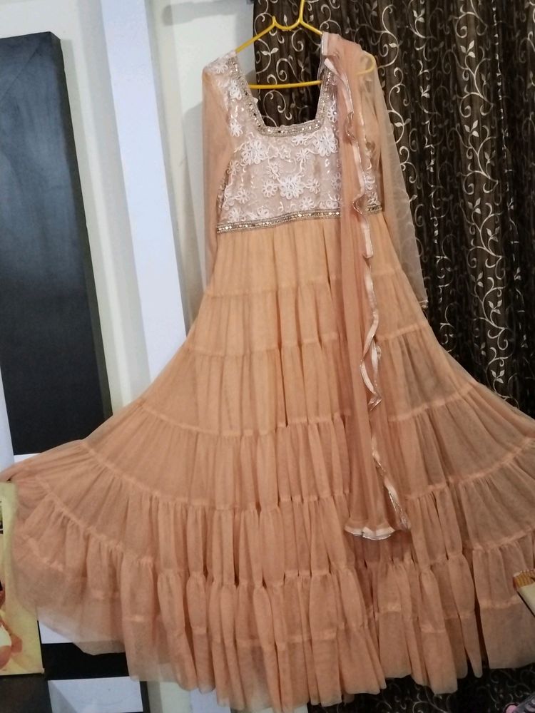 Ball Gown With Frill Dupatta