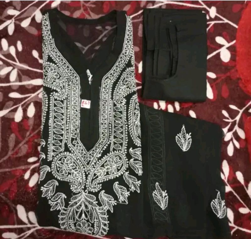 Black Chikankari Kurti