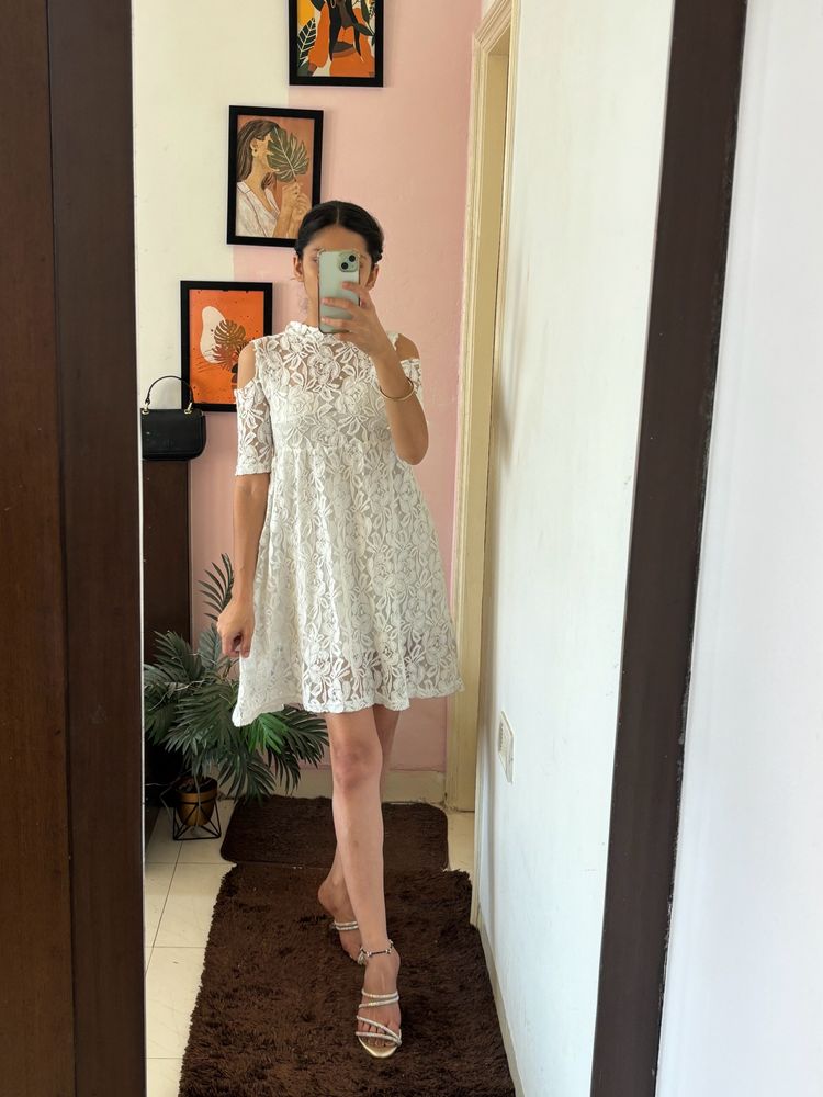 White Lace Dress Size S