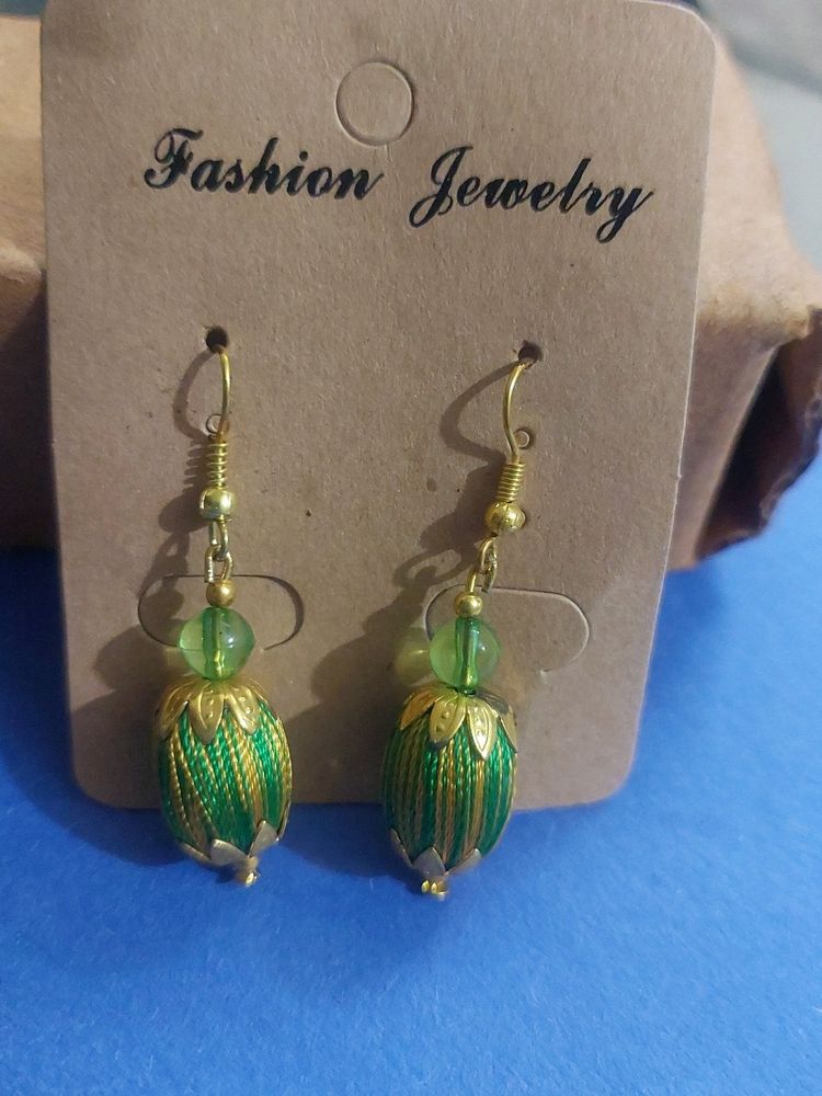 Elegant Multicolor Silk Thread Bead Earrings