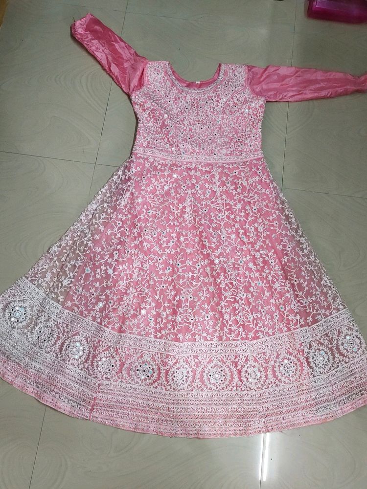 Baby Pink Colour Beautiful Dress With Dupatta