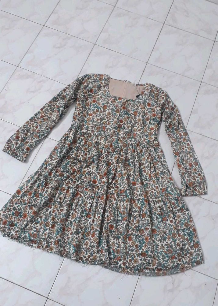 Floral Printed Short Frock