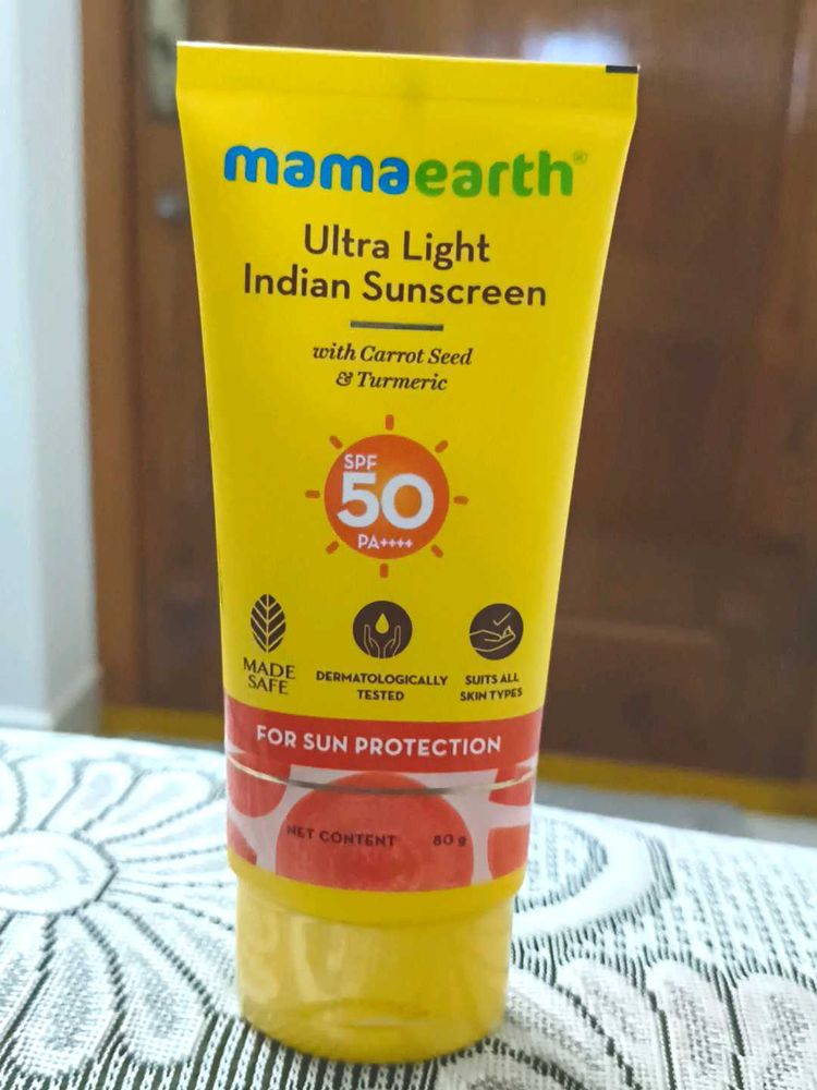 Mamaearth Ultra Light SPF50 Indian Sunscreen 80g