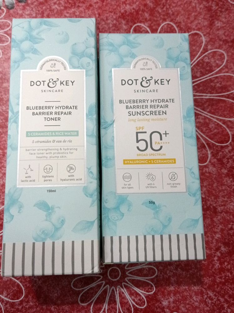 Combo Of Dot & Key Blueberry Sunscreen & Toner