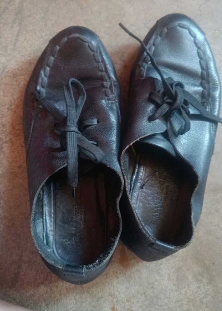 Pure Leather Black Shoe For School And Fomal Wear