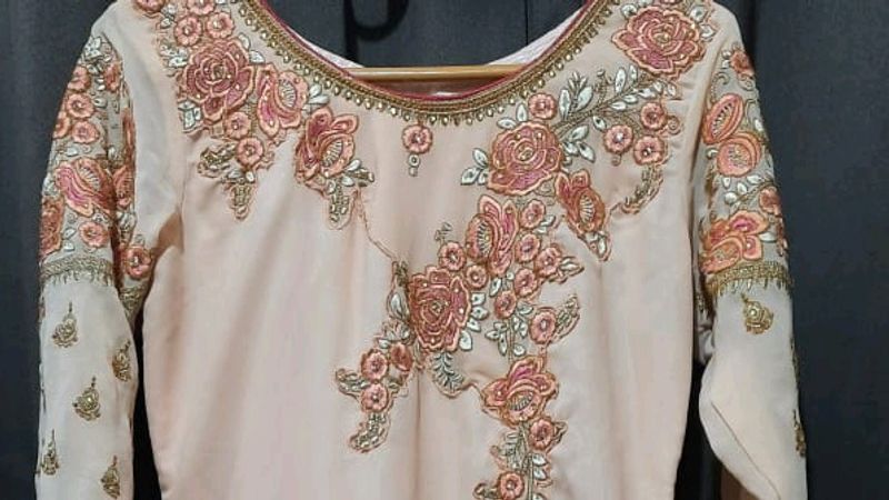 Peach Embroidery Kurta