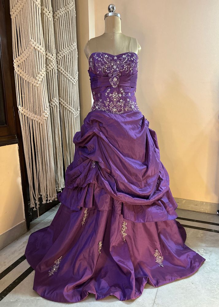 Purple Heavy Embellished Gown