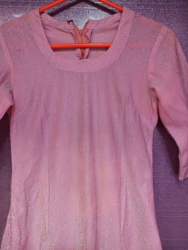 PINK GLITTER KURTI