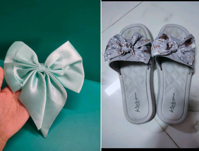 Combo of Bow Slipper and Clip