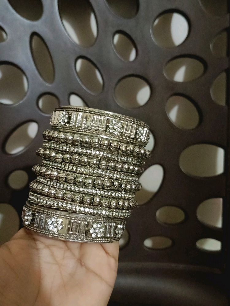 Grey Colour Set Of Bangles