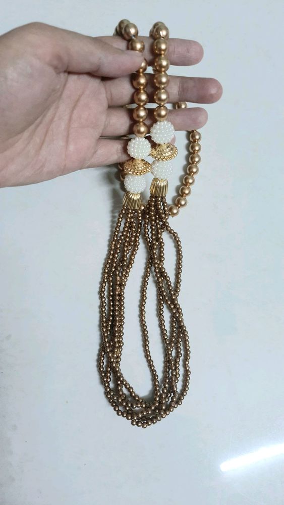 Golden white beads necklace ❤