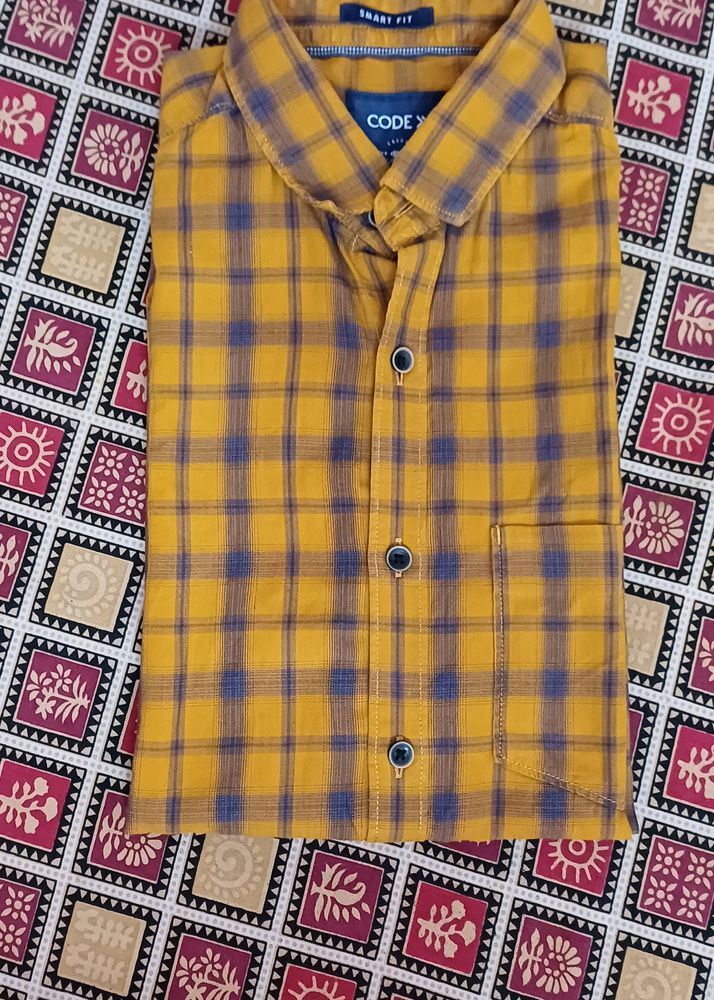 Mustard Blue Check Shirt