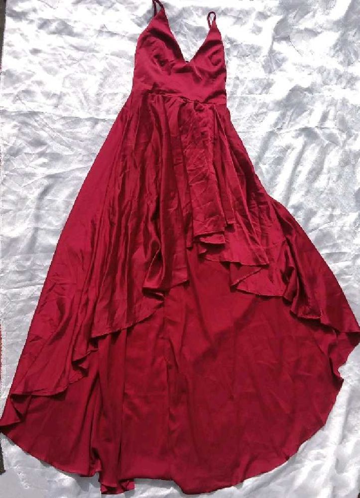 Brand New ( Shein) Red Satin  High Low Dress