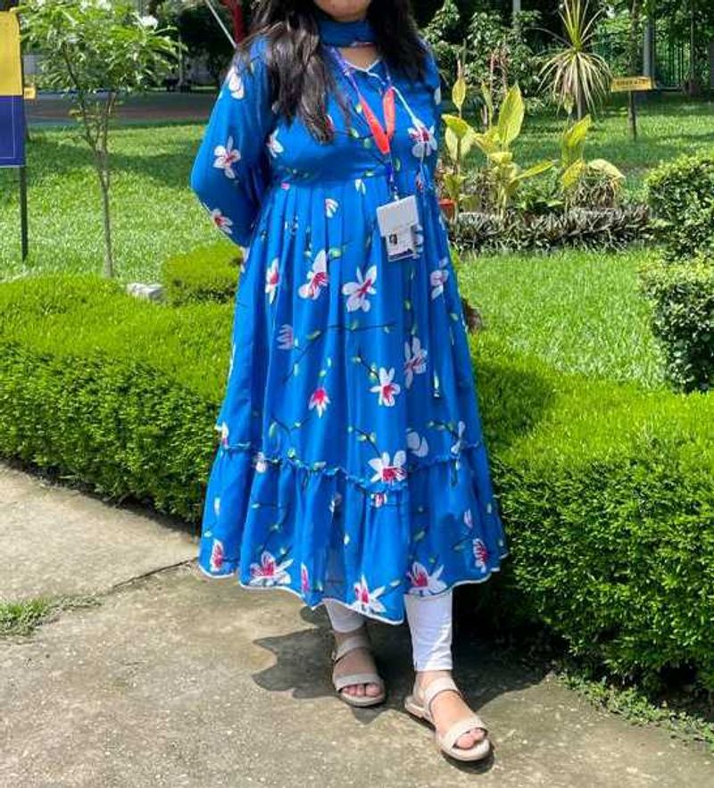 Floral long Dress With Dupatta