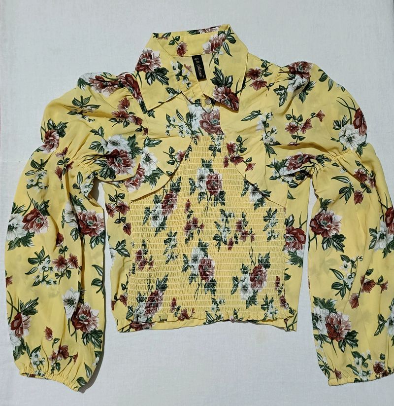 Printed Yellow Colour Top For Women💛