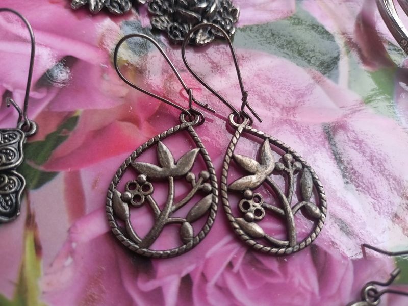 Antique Flower Petal Design Oxidised Earrings