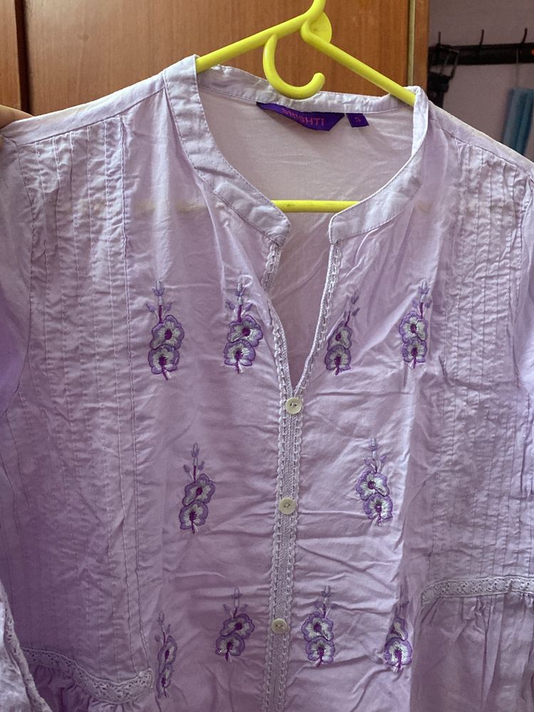 Lavendar A Line Kurta