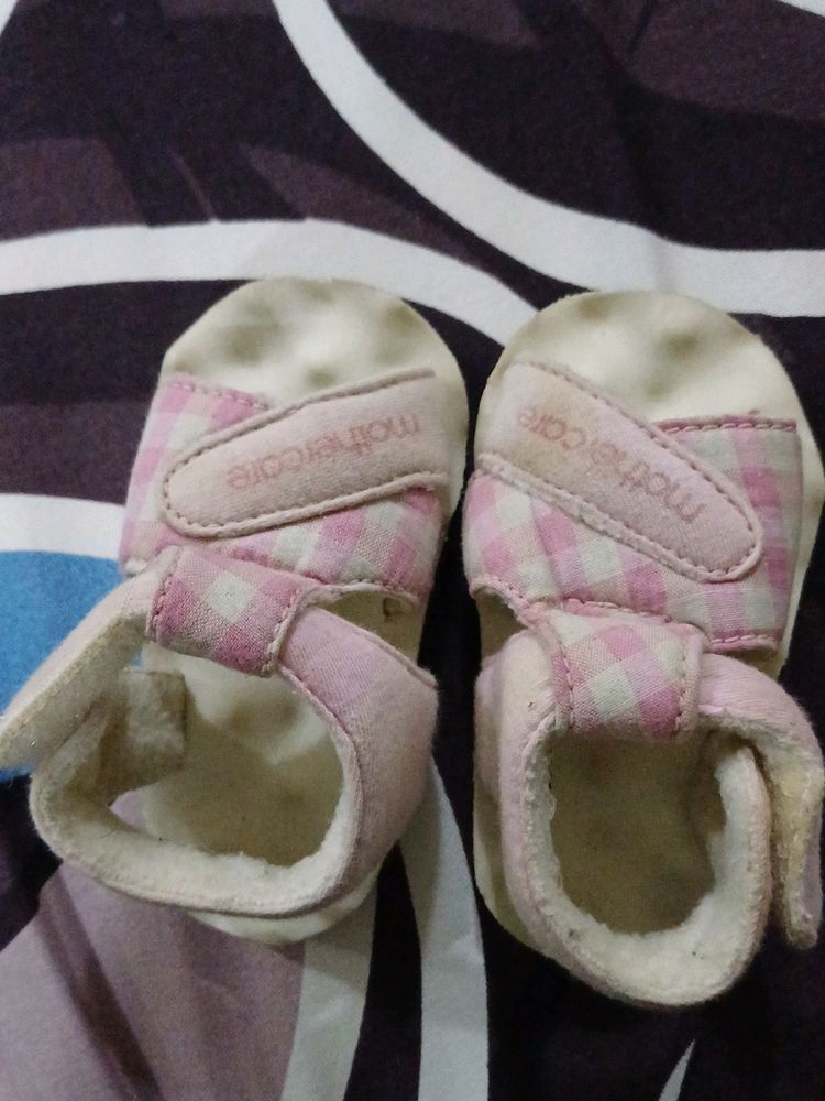 Mothercare Baby Girl Pink & White Sandals