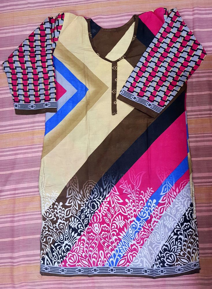 Multi Colour Cotton Kurti