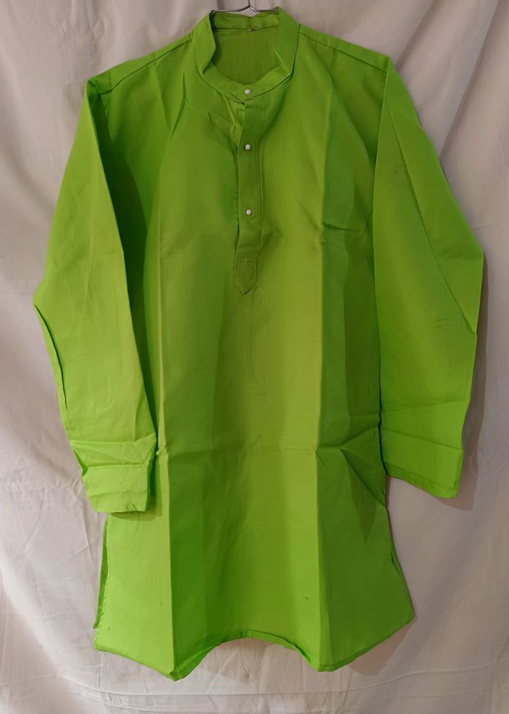 Neon Green Cotton Kurta / Unisex.