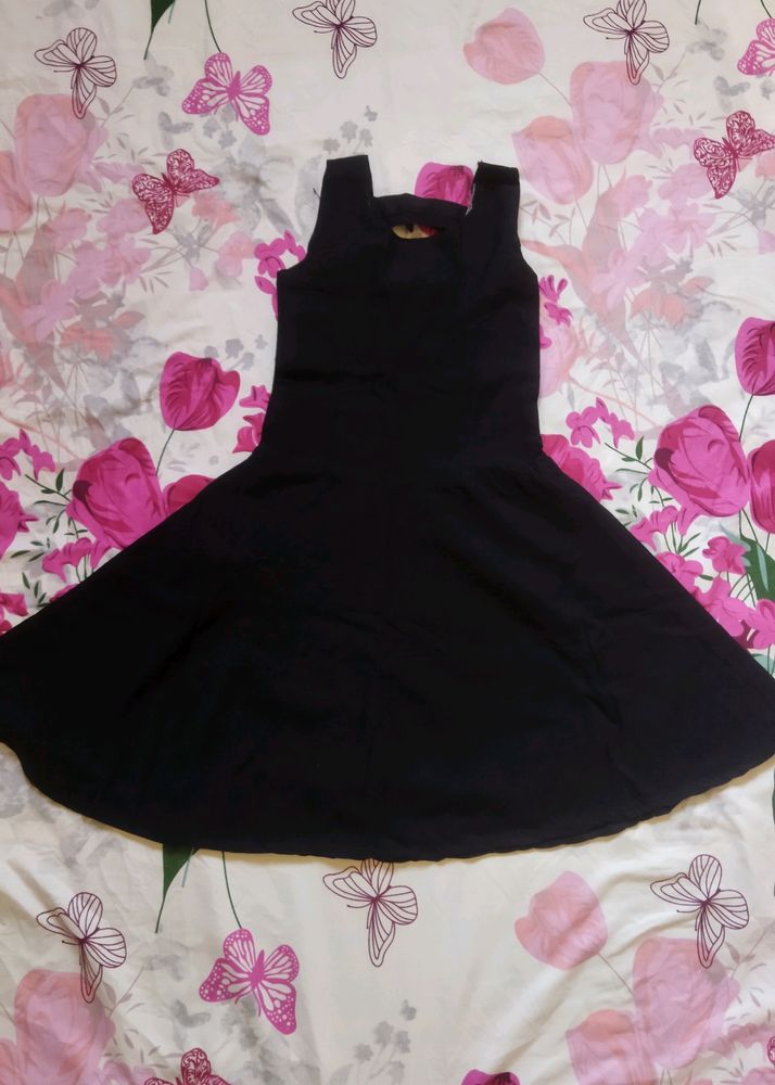 Black Flared Dress With beautiful Back design