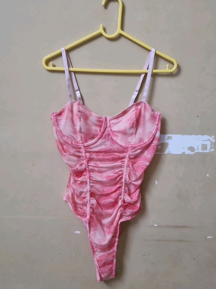 Ruched Pink Bodysuit