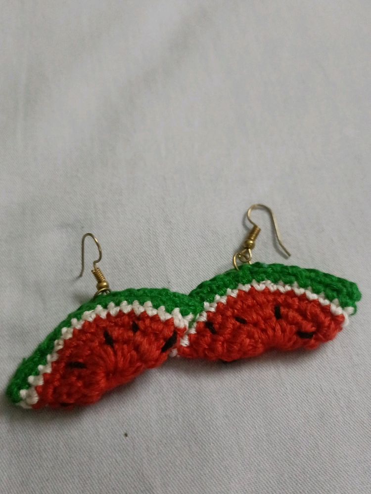 Watermelon Crochet Earrings