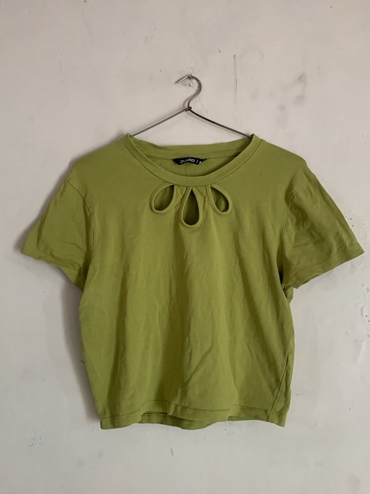 green top with neck design