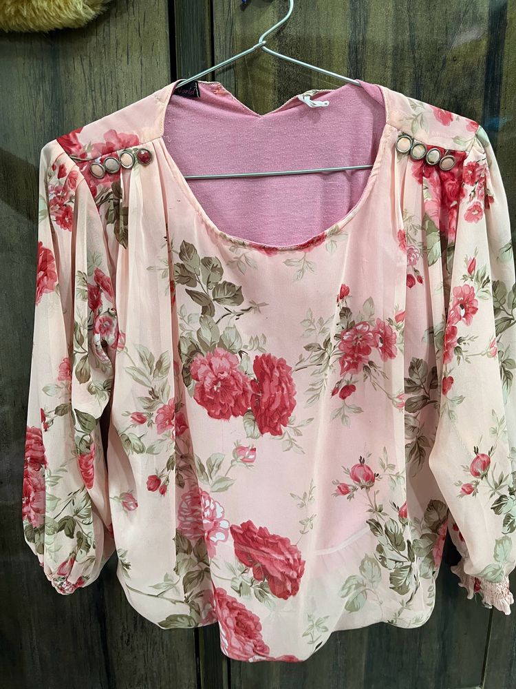 Pink Floral Top