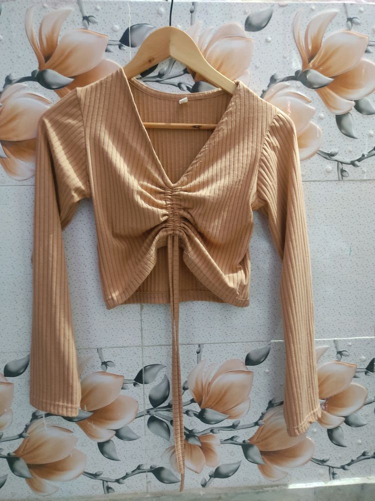 Nude Knot Crop Top For Women