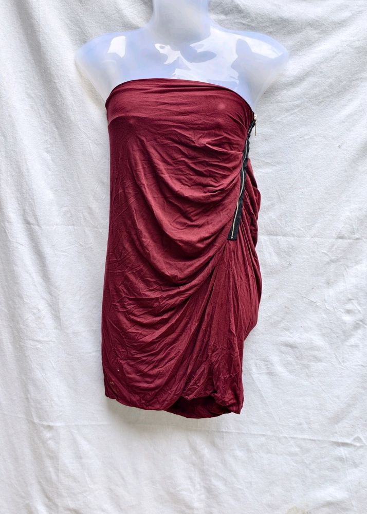 SEXY BURGUNDY COLOUR TUBE BODYCON