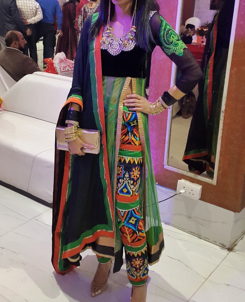 Inddus Multicolour Slit Anarkali Kurta Set