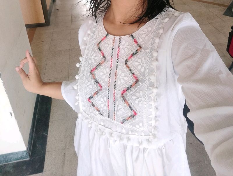 White Short Kurti