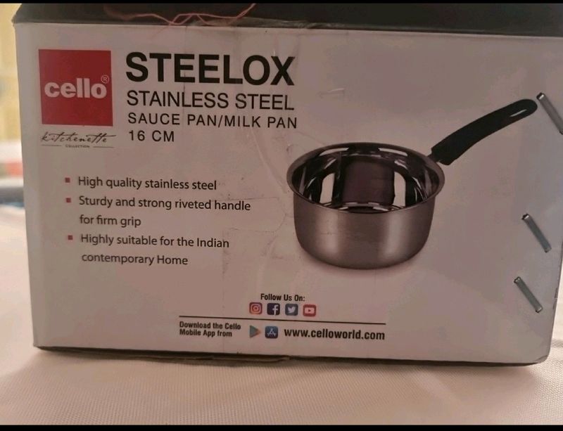 Cello SAUCE PAN/ MILK PAN STEELOX