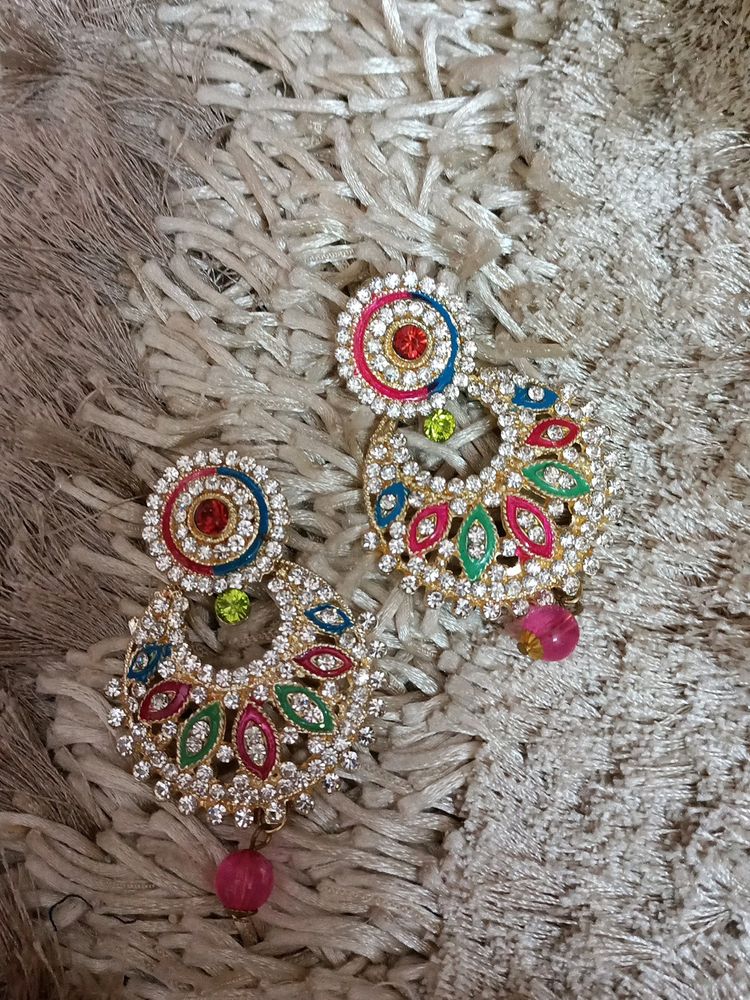 Multicolour Diamond Earrings