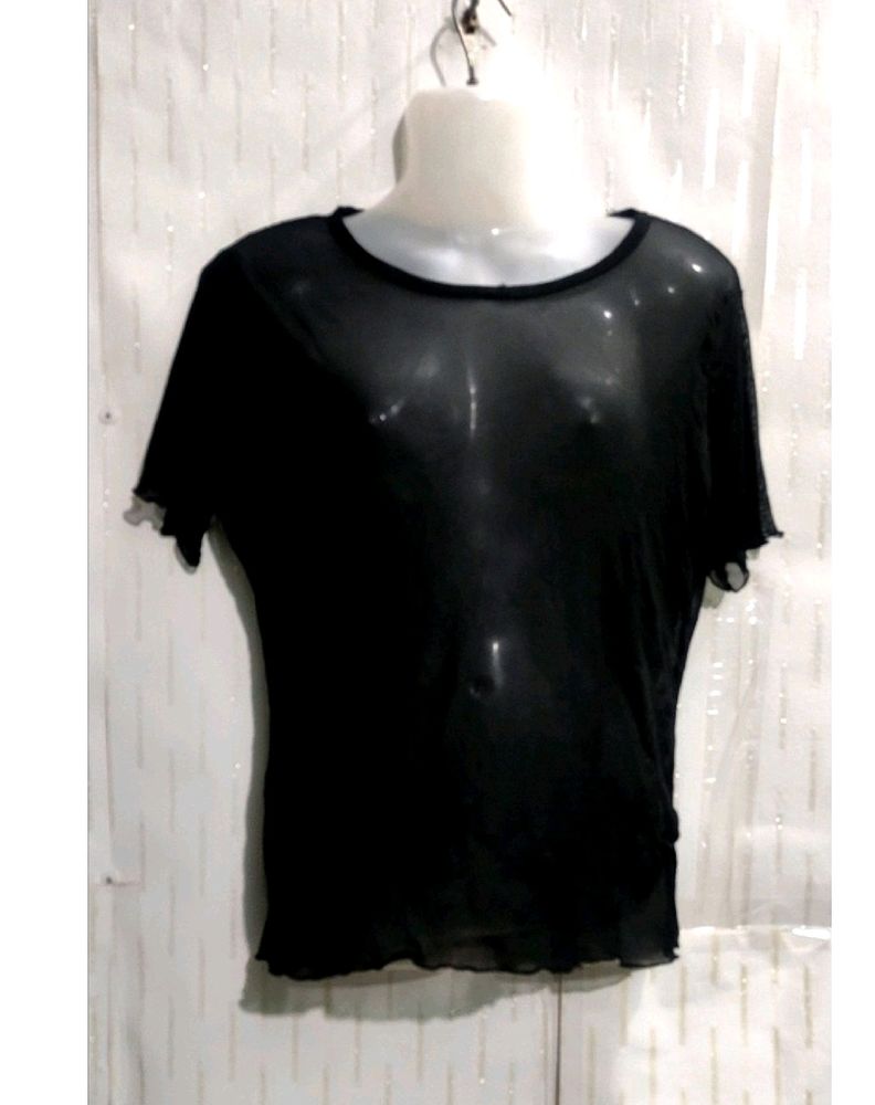 🖤 Black stretchable transparent Top