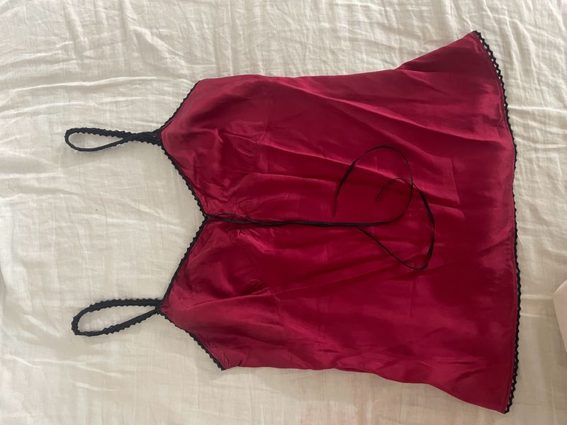 Y2K Satin Red Top