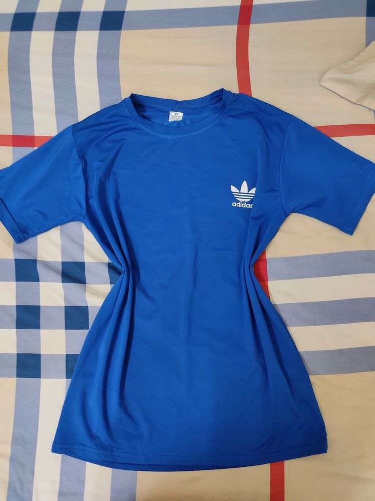 Blue Adidas Women Tshirt