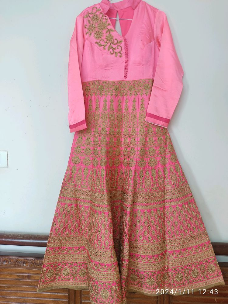 Heavy Worked Gown With Leggings And Dupatta