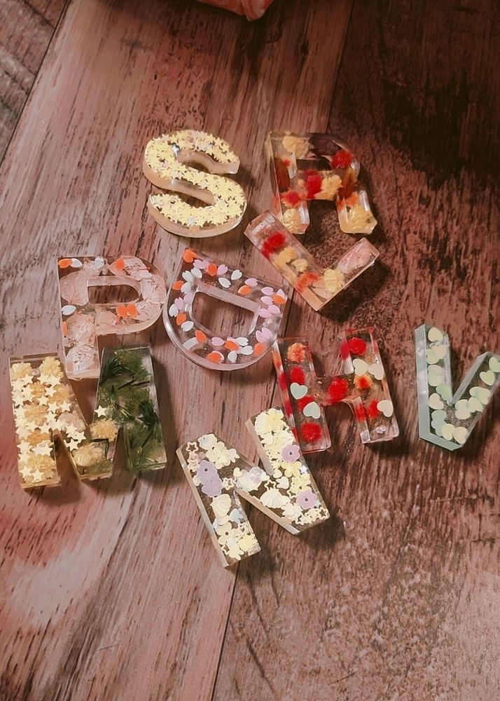 Resin Alphabet Keychains