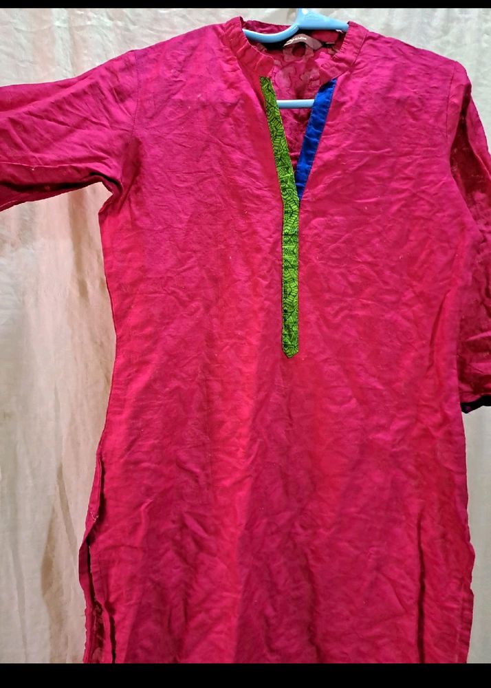 RubyPink Formal Imprinted Kurti