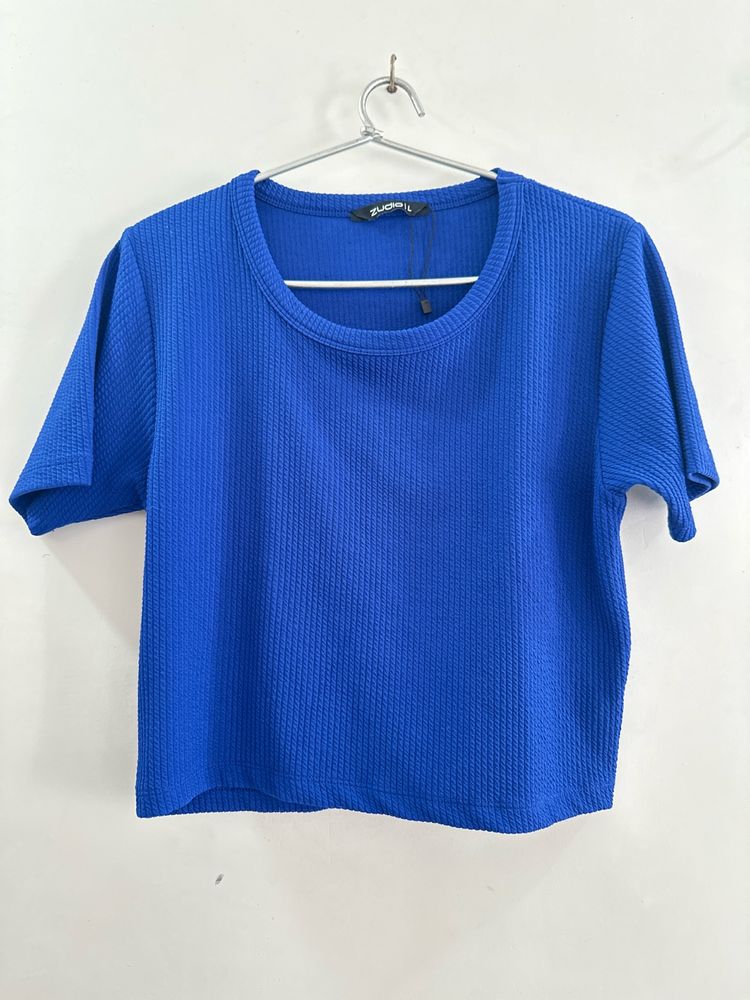 Zudio Branded Blue Crop Top