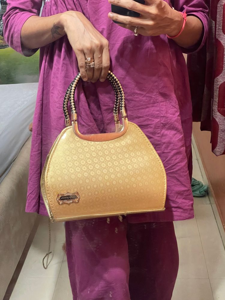 Golden Ethnic Handbag