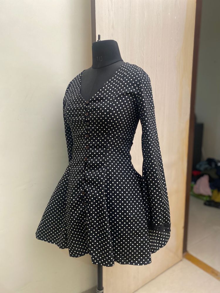 Polka Dot Bell Sleeve Dress