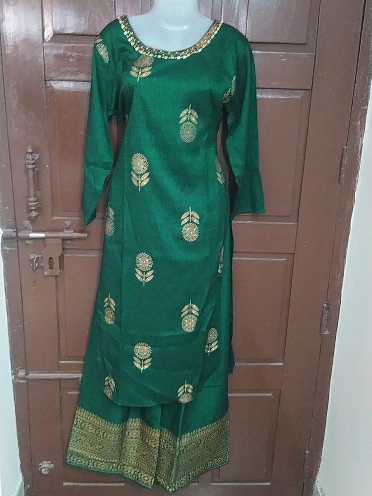 Beautiful Green Kurti Set No Dupatta