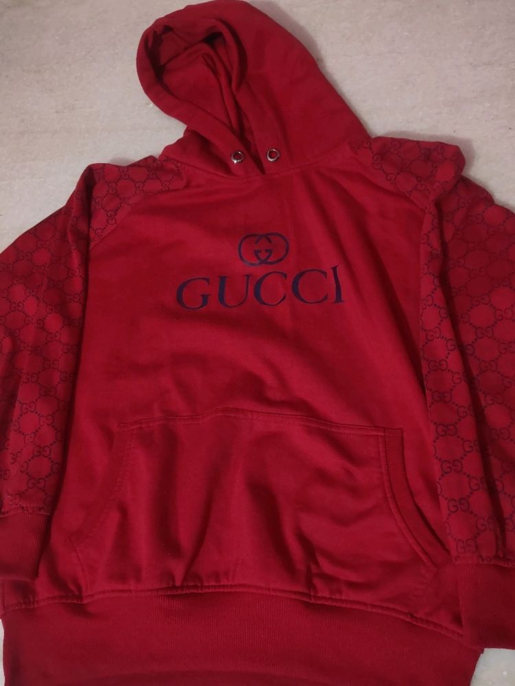 RED HOODIE SWEATSHIRT