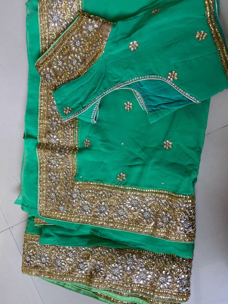 Sea Green Saree