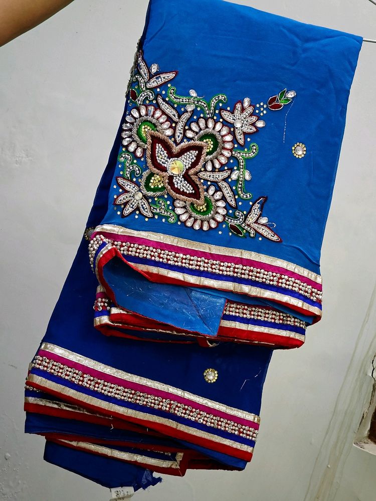 Heavy Work Saree For Diwali Or Wedding